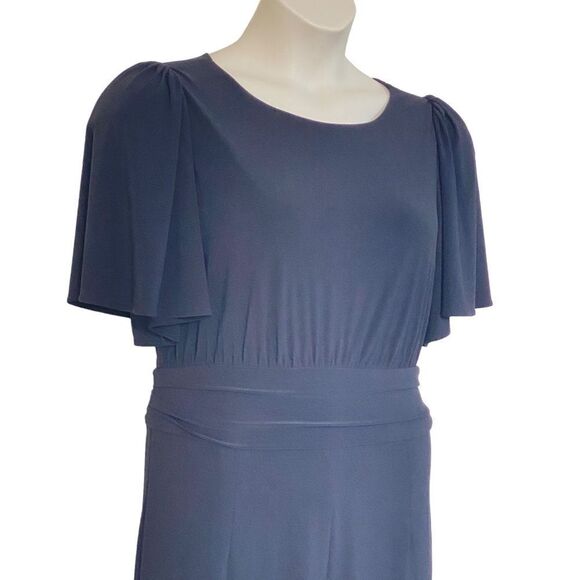 Julia Jordan Black Flutter Sleeve Stretch Jersey Wide Leg Jumpsuit Sz 12 - Picture 8 of 16